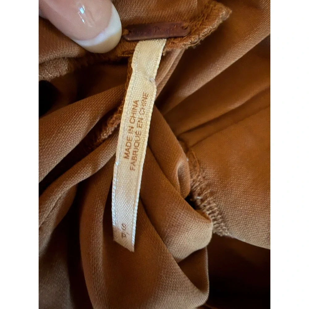 Free People Camel Brown Slouchy Harem Cargo Pants Pleated Pockets Small S/P